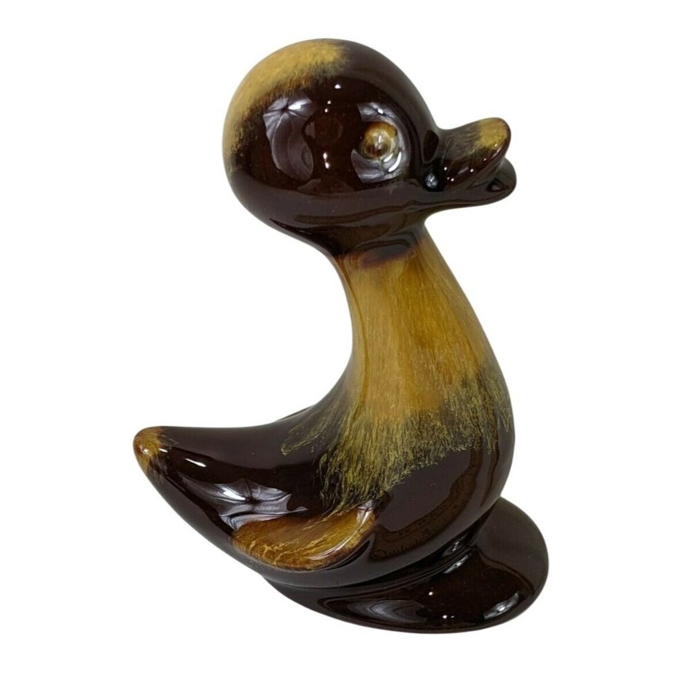 Blue Mountain Pottery Redware Drip Glaze Duck Figurine 65f